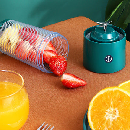 Portable 4-Blade Juicer – 350ml Mini Fruit Blender with 37W Power