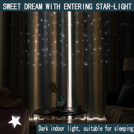 Rainbow Star-Cutout Blackout Curtain – 3-Layer Thermal Insulated Girls’ Room Window Panel