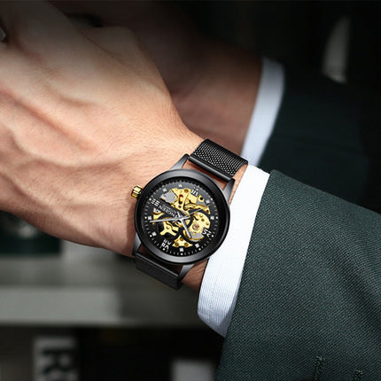 Men's Business Mechanical Watch with Stainless Steel Strap