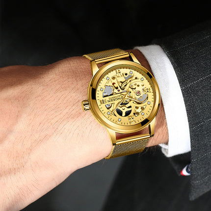 Men's Business Mechanical Watch with Stainless Steel Strap