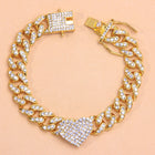 Diamond Heart Cuban Anklet – Rhinestone Electroplated Fashion Jewelry