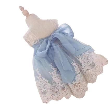 Ocean Blue Baby Princess Dress – Summer Lace Bohemian Style