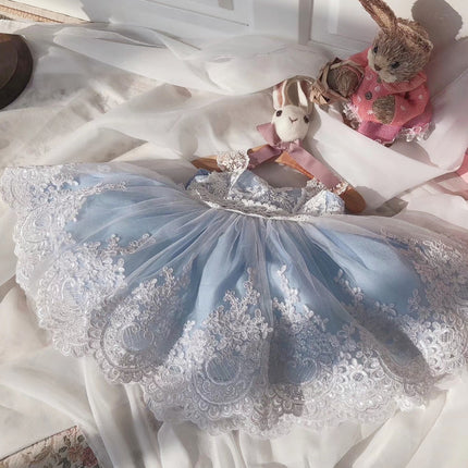 Ocean Blue Baby Princess Dress – Summer Lace Bohemian Style