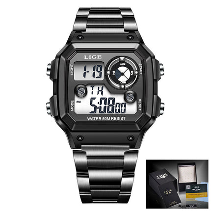 Casual Digital Watch with Luminous Display and Multiple Functions