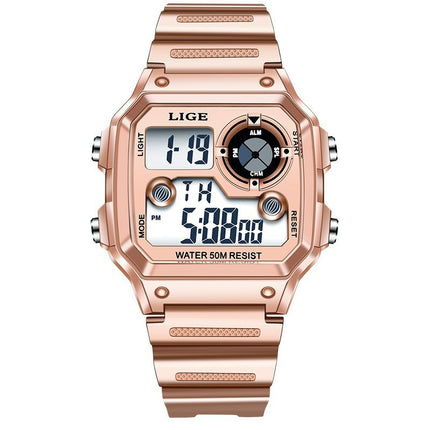 Casual Digital Watch with Luminous Display and Multiple Functions