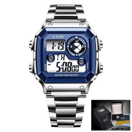 Casual Digital Watch with Luminous Display and Multiple Functions