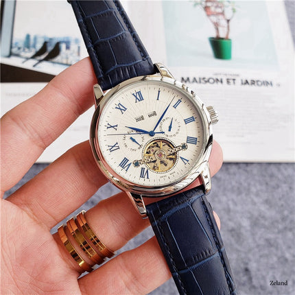 Men’s Mechanical Five-Hand Watch – Tourbillon-Style Casual Fashion Timepiece