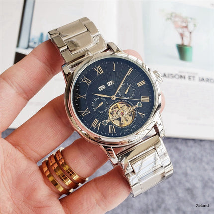 Men’s Mechanical Five-Hand Watch – Tourbillon-Style Casual Fashion Timepiece