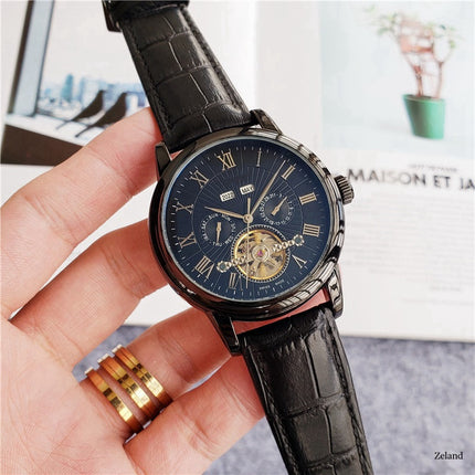 Men’s Mechanical Five-Hand Watch – Tourbillon-Style Casual Fashion Timepiece
