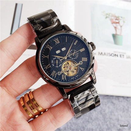 Men’s Mechanical Five-Hand Watch – Tourbillon-Style Casual Fashion Timepiece