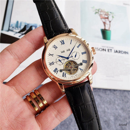 Men’s Mechanical Five-Hand Watch – Tourbillon-Style Casual Fashion Timepiece