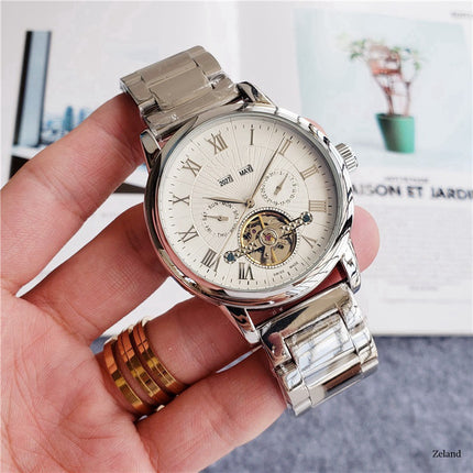 Men’s Mechanical Five-Hand Watch – Tourbillon-Style Casual Fashion Timepiece