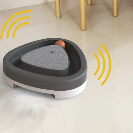 Electric Triangle Cat Toy – Smart Sounding Turntable with Feather & Scratcher