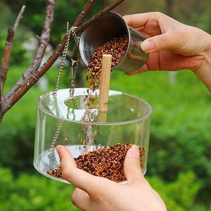 Acrylic Bird Food Box (Round Design)