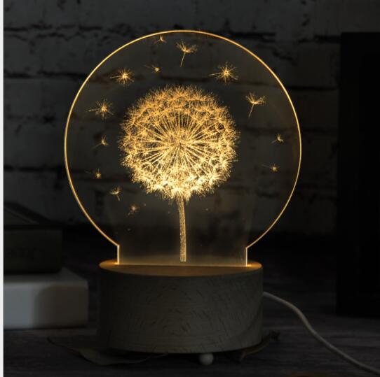 USB-Powered LED Night Light – Eye-Caring Acrylic Lamp with Remote Control
