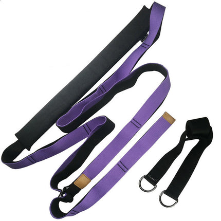 Multi-Use Yoga Stretch Strap with Lumbar Pad – 3.5m Cotton Blend Training Belt