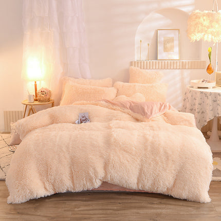 Luxury Thick Fleece Bedding Set – Warm Plush Winter Duvet Cover Set with Bed Sheet & Pillowcases