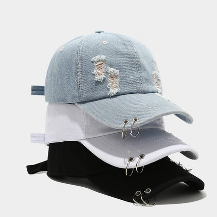 Adjustable Denim Sunshade Cap with Dome Crown
