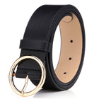 Women’s Round Pin Buckle PU Leather Belt – Korean Style Fashion Waist Belt