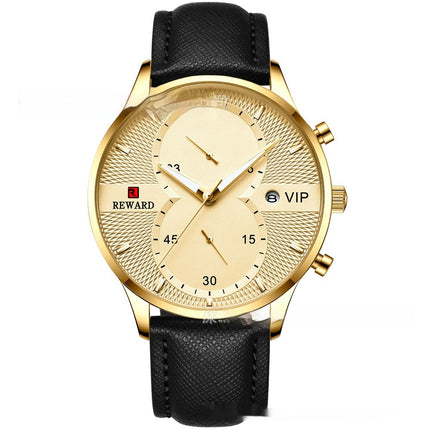 Men’s Business Quartz Watch – 30M Waterproof, Calendar Function, Stainless Steel Strap