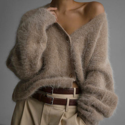 Women’s Loose Fit Long Sleeve Coat – Casual Stitching Polyester Outerwear