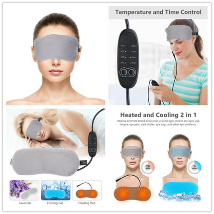 Lavender Steam Hot Compress Eye Mask – USB Heated with 4-Level Temperature & Timer Control