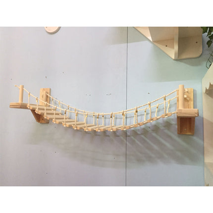 Wall-Mounted Sisal Cat Climbing Post – Pine Wood Hanging Cat Furniture