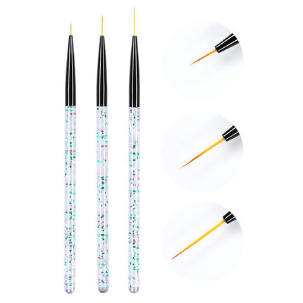 3 Pcs Nail Art Gel Drawing Brush Set – Detailing Tools for Gel Nail Polish