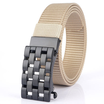 Nylon Weaving Belt with Rectangular Alloy Automatic Buckle