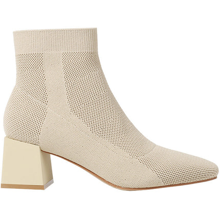 Waterproof Platform Booties with Square Toe for Women