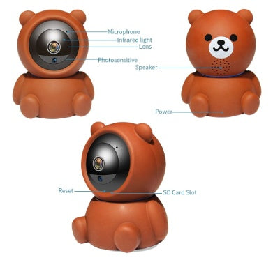 Bear Camera 1080P WiFi IP Camera – Auto Tracking & IR Night Vision Home Security