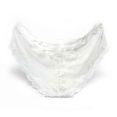 Ice Silk Lace Panties – Seamless Breathable Low-Waist Women’s Briefs