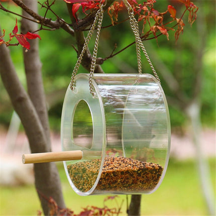 Acrylic Bird Food Box (Round Design)