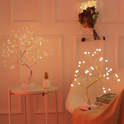 LED Copper Wire Tree Light – Nordic INS Style Bedroom Decorative Lamp