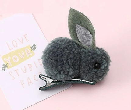 Cartoon Rabbit Hair Tie – Soft Nylon & Polyester Hair Band with Hair Ball Accent