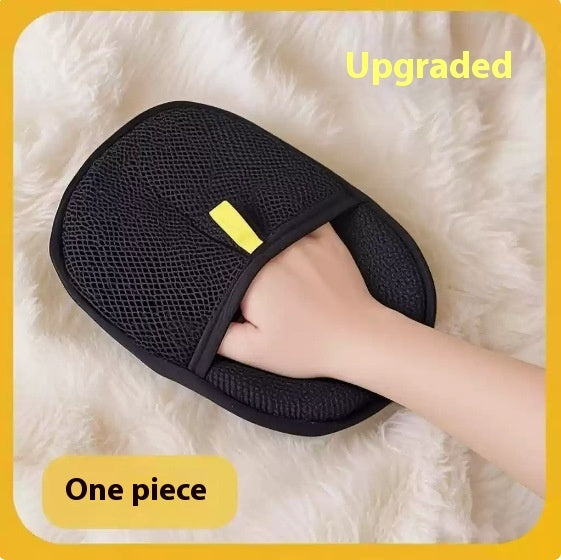 Pet Hair Remover Mitt - Deshedding Grooming Gloves for Dog, Cat & Rabbit (Long, Short & Curly Hair)