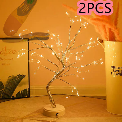 LED Copper Wire Tree Light – Nordic INS Style Bedroom Decorative Lamp