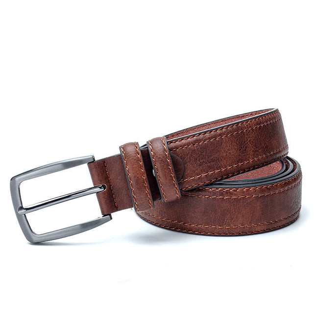 Classic Imitation Leather Belt with Alloy Buckle