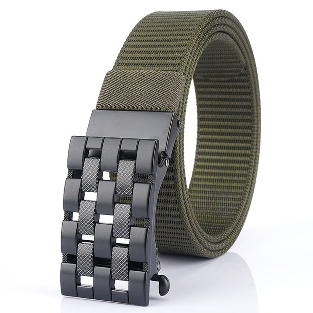 Nylon Weaving Belt with Rectangular Alloy Automatic Buckle