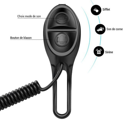 TWOOC T-002 Electronic Bike Horn – 120dB Loud Bicycle Siren with Wired Switch & USB Rechargeable Battery