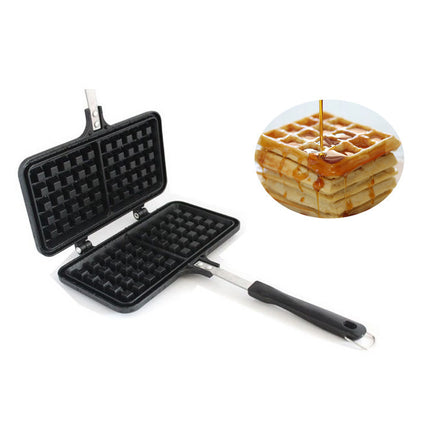 Non-Stick Waffle Maker Mold – Aluminum Alloy Bakeware with Locking Handle