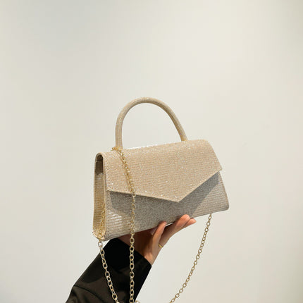 Street Trend PU Horizontal Square Handbag with Stitching Detail