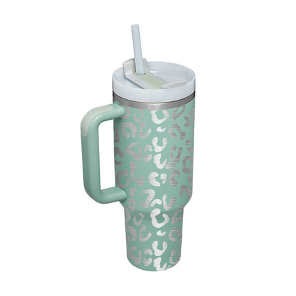 40oz Insulated Tumbler with Handle, Straw & Spill-Proof Lid