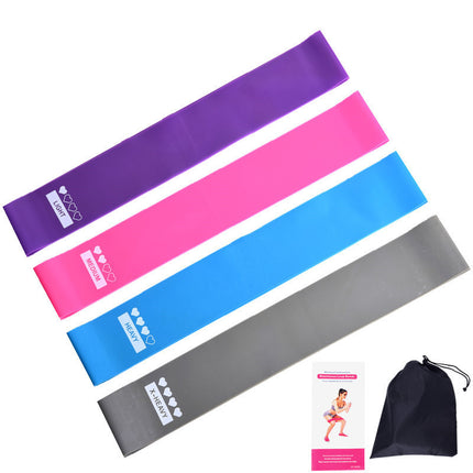 4-Level Resistance Loop Band Set – Non-Slip Yoga & Pilates Fitness Bands