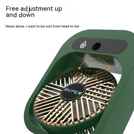 USB Rechargeable Portable Desk Misting Fan with 3-Speed Cooling & Humidifier