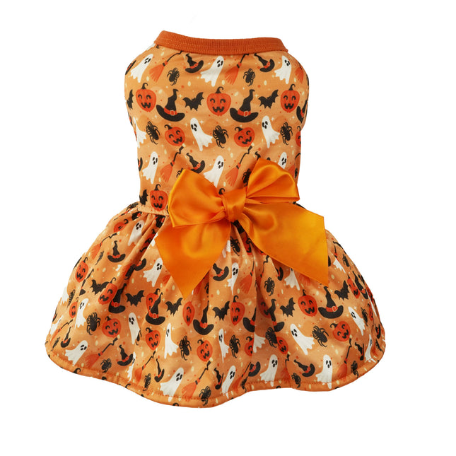 Orange Polyester Pet Dress