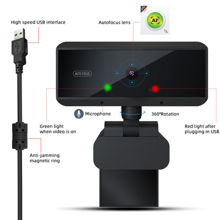 S3 HD Autofocus USB Camera – 5MP CMOS Sensor