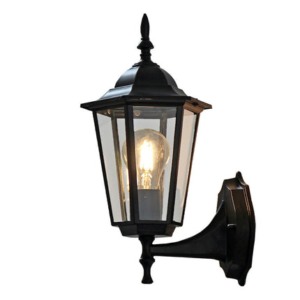 Retro Courtyard Wall Lamp – Hexagonal Outdoor Fixture