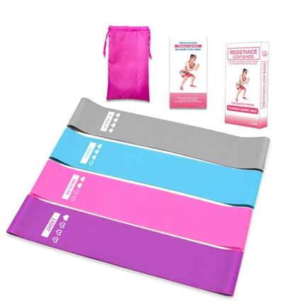4-Level Resistance Loop Band Set – Non-Slip Yoga & Pilates Fitness Bands