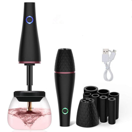 Electric Makeup Brush Cleaner – Rechargeable Automatic Brush Washing Device (Black)